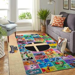 Super Smash Bros. Area Rug Gaming Carpet Gamer Living Room Rugs Rug Regtangle Carpet Floor Decor Home Decor V1230