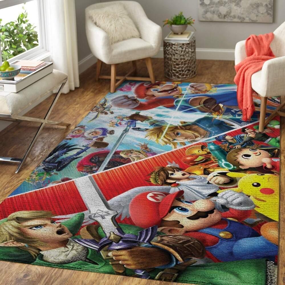 Super Smash Bros. Characters Area Rug Gaming Carpet Gamer Living Room Rugs Rug Regtangle Carpet Floor Decor Home Decor V8308