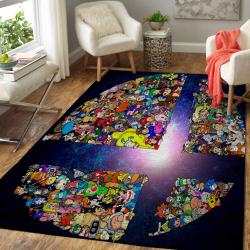 Super Smash Bros. Characters Logo Area Rug Gaming Rug Regtangle Carpet Floor Decor Home Decor