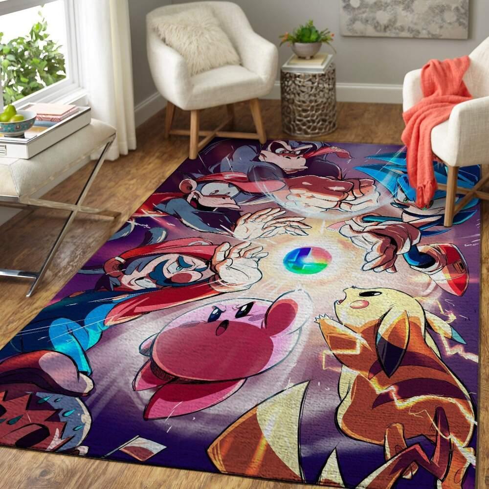 Super Smash Bros. Ultimate Area Rug Gaming Rug Regtangle Carpet Floor Decor Home Decor V11313