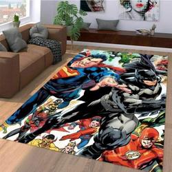 Superman And Batman Area Rug Living Room Rug Home Decor Superhero Movie Ofd 10115