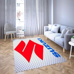 Suzuki Logo Area Rug Chequered Living Room Carpet Rug Regtangle Carpet Floor Decor Home Decor