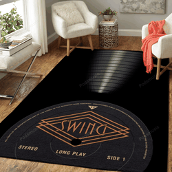 Swing Vinyl Music Art For Fans Area Rug Living Room Carpet Rug Regtangle Carpet Floor Decor Home Decor