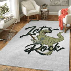 T Rex Lets Rock Music Art For Fans Area Rug Living Room Carpet Rug Regtangle Carpet Floor Decor Home Decor