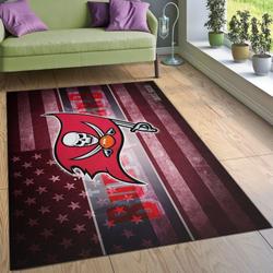 Tampa Bay Buccaneers NFL American Flag Style Area Rug Living Room Home Decor