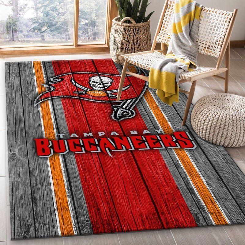 Tampa Bay Buccaneers NFL Wooden Style Area Rug Living Room Home Decor 2