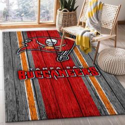 Tampa Bay Buccaneers NFL Wooden Style Area Rug Living Room Home Decor 2