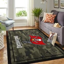 Tampa Bay Buccaneers NFL Camo Style Area Rug Living Room Home Decor