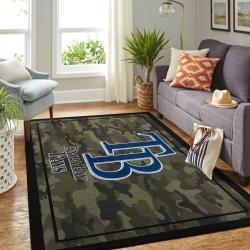 Tampa Bay Rays Camo Style Area Rug Mlb Team Logo Living Room Rugs