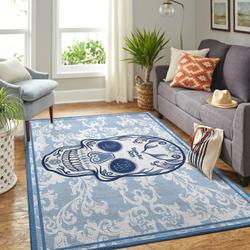 Tampa Bay Rays Skull Style Area Rug Mlb Team Logo Living Room Home Decor