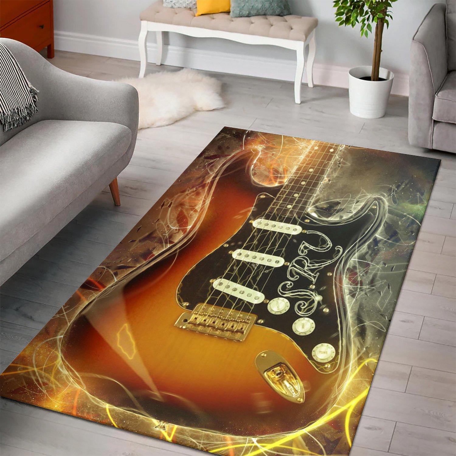 Golden Guitar Music For Life Rug Area Rug Living Room Rug Home Decor Rcdd81F32288