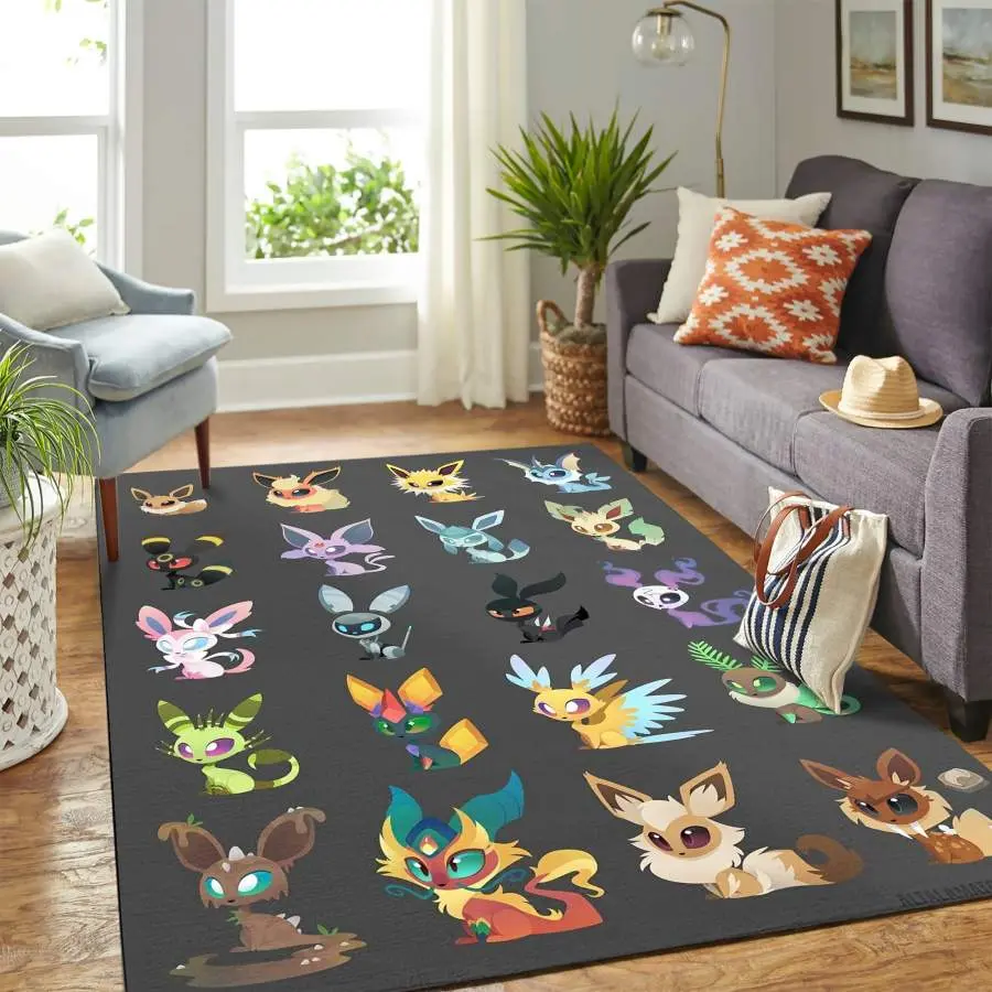 Pokemon Eeveelution Rug Living Room Rug Home Decor Room Carpet Floor Home Decor