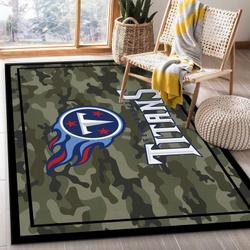 Tennessee Titans American Camo Style Nfl 19 Area Rug Living Room Bed Room Rug