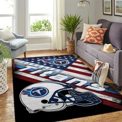 Tennessee Titans Nfl Area Rugs Team Logo American Flag Style Living Room Rug