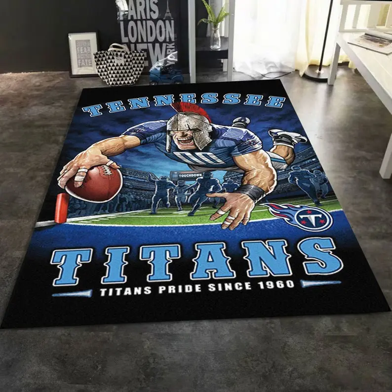 Tennessee Titans Rug End Zone Nfl Football Collage Area Rug Sport Art Floor Mat Carpet