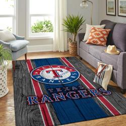 Texas Rangers Wooden Area Rug Mlb Baseball Team Logo Carpet Living Room Rugs 2