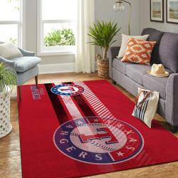 Texas Rangers Area Rug Mlb Baseball Team Logo Carpet Living Room Rugs 2