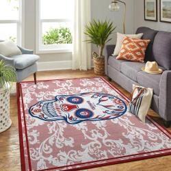 Texas Rangers Skull Style Area Rug Mlb Baseball Team Logo Living Room Rugs