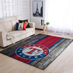 Texas Rangers Wooden Area Rug Mlb Baseball Team Logo Carpet Living Room Rugs 3