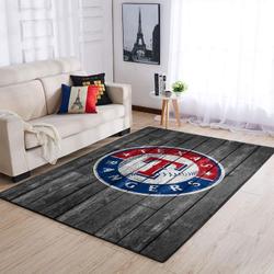 Texas Rangers Wooden Area Rug Mlb Baseball Team Logo Carpet Living Room Rugs 4