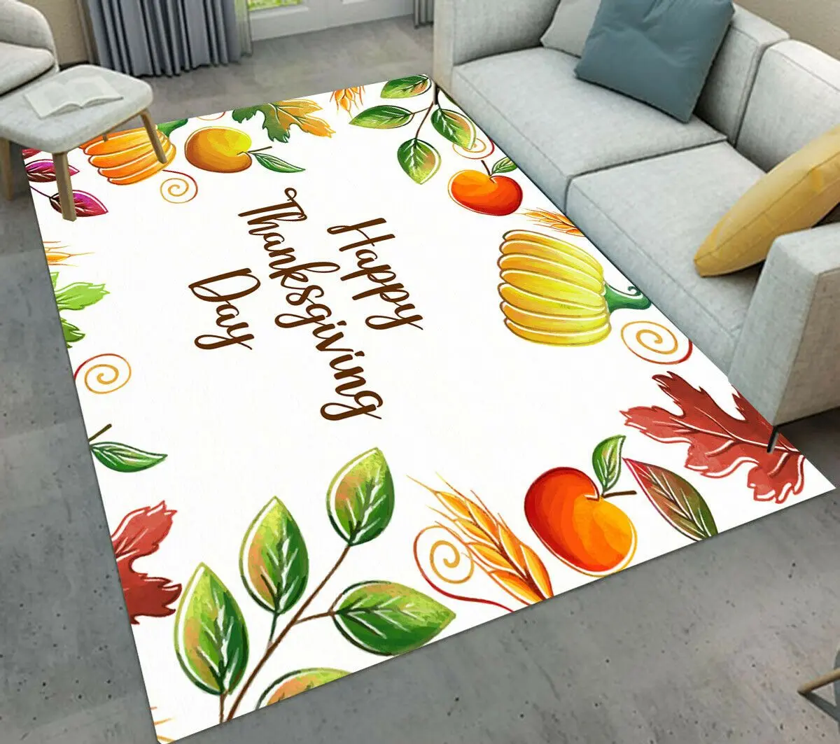 Thanksgiving Autumn Harvest Dhc04100144Mdr Rug Living Room Rug Home Decor