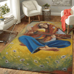 The Child Of Flowers Music Art Art For Fans Area Rug Living Room Carpet Rug Regtangle Carpet Floor Decor Home Decor