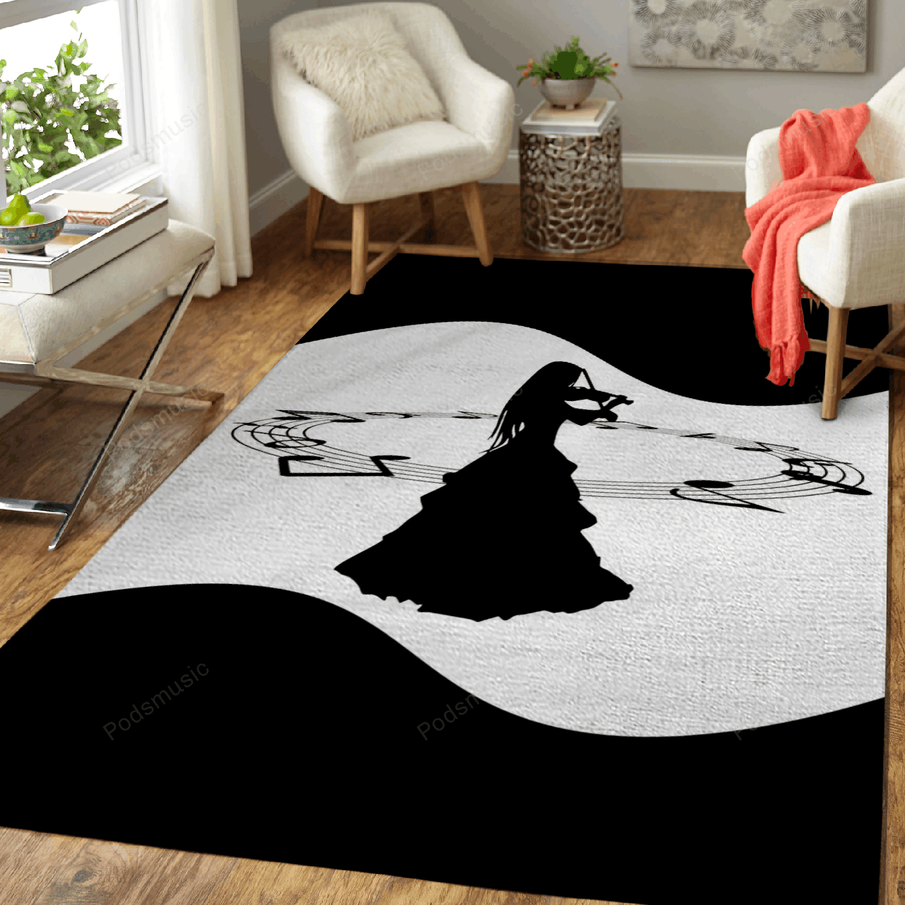 The Creative Violinist Music Art For Fans Area Rug Living Room Carpet Rug Regtangle Carpet Floor Decor Home Decor