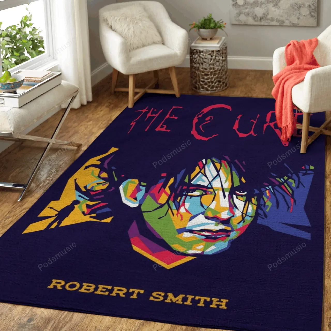 The Cure Robert Smith Wpap Music Wpap Art For Fans Area Rug Living Room Carpet Rug Regtangle Carpet Floor Decor Home Decor