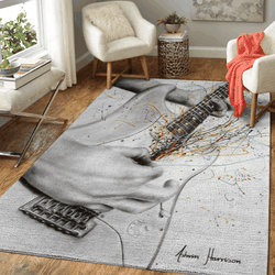 The Guitar Solo Music Art For Fans Area Rug Living Room Carpet Rug Regtangle Carpet Floor Decor Home Decor