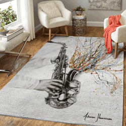 The Jazz Saxophone Music Art For Fans Area Rug Living Room Carpet Rug Regtangle Carpet Floor Decor Home Decor