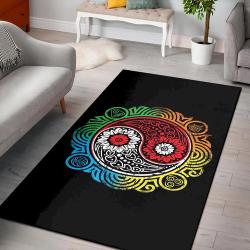The Last Airbender Yin And Yang Black Background Rug Living Room Rug Home Decor