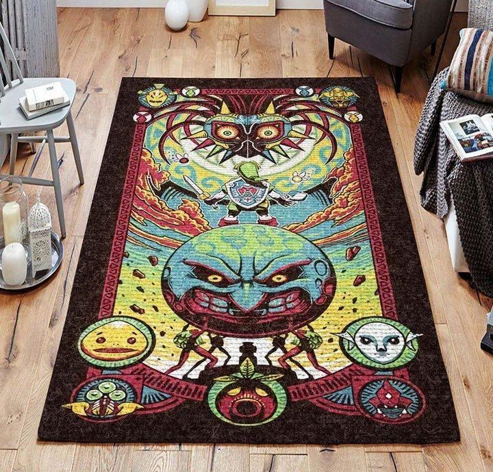 The Legend Of Zelda Area Rug Majora’S Mask Gaming Rug Regtangle Carpet Floor Decor Home Decor V11289