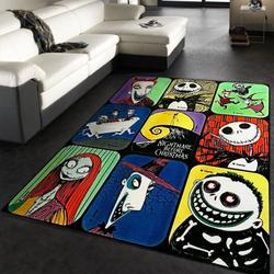 The Nightmare Before Christmas Movie Characters Area Rug Living Room And Bed Room Rug Rug Regtangle Carpet Floor Decor Home Decor