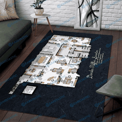 The Office Floor Plan Rug H1410 Area Rug Living Room Carpet Rug Regtangle Carpet Floor Decor Home Decor