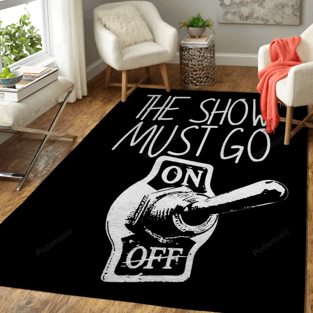 The Show Must Go On Music Art For Fans Area Rug Living Room Carpet Rug Regtangle Carpet Floor Decor Home Decor
