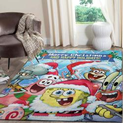 The Spongebob Merry Christmas Area Rugs Living Room Carpet Fn101227 Rug Regtangle Carpet Floor Decor Home Decor