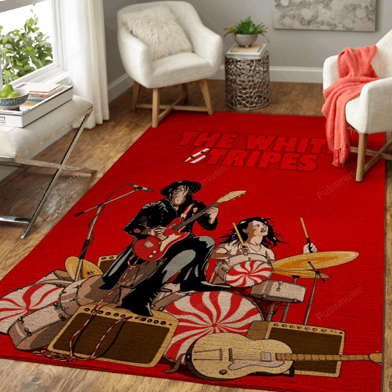 The White Stripes Music Art For Fans Area Rug Living Room Carpet Rug Regtangle Carpet Floor Decor Home Decor