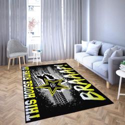 This House Runs On Braap Area Rug Living Room Carpet Black & Yellow Rug Regtangle Carpet Floor Decor Home Decor