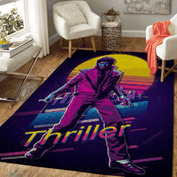 Thriller Michael Jackson Artwork Music Synthwave 80S Art For Fans Area Rug Living Room Carpet Rug Regtangle Carpet Floor Decor Home Decor