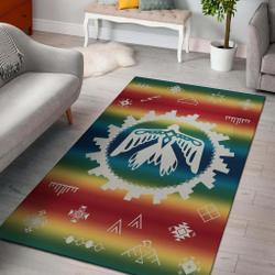 Thunderbird Rainbow Native American Design Area Rug Living Room Rug Home Decor