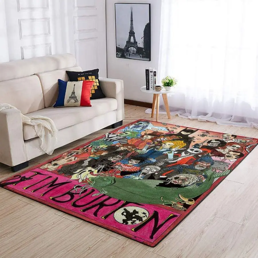 Tim Burton Characters Area Rug Living Room Rug Home Decor Movie Ofd 190922