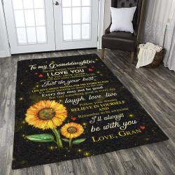 To My Granddaughter I Will Always Be With You Love Mema Dhckl1810At Rug Living Room Rug Home Decor