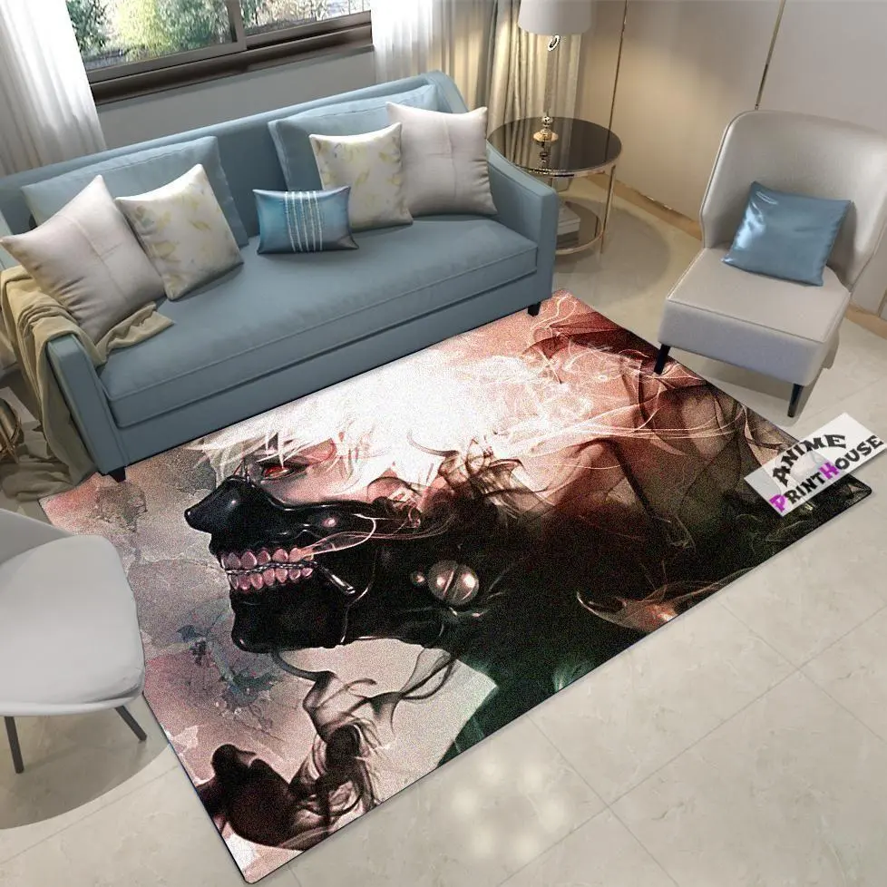 Tokyo Ghoul Kaneki With White Hair Area Rugs Anime Living Room Carpet Home Rug Regtangle Carpet Floor Decor Home Decor