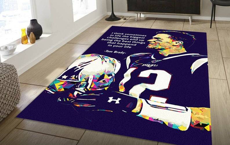 Tom Brady Rug Nfl Football Collage Area Rug Sport Art Home Living Decor