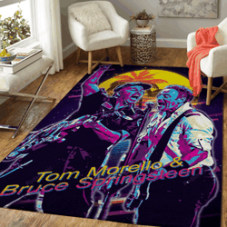 Tom Morello Bruce Springst Artwork Music Synthwave 80S Art For Fans Area Rug Living Room Carpet Rug Regtangle Carpet Floor Decor Home Decor