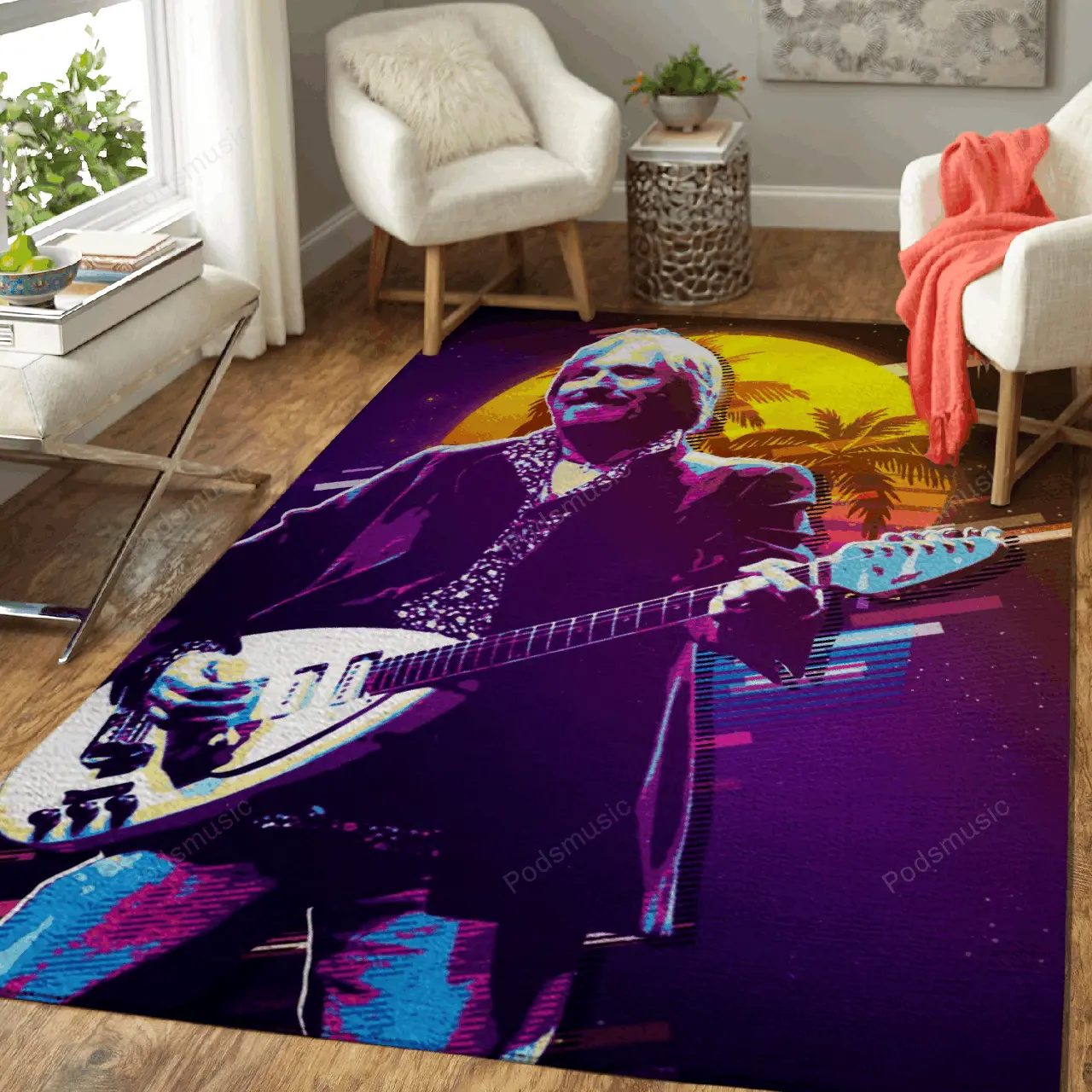 Tom Petty Artwork Music Synthwave 80S Art For Fans Area Rug Living Room Carpet Rug Regtangle Carpet Floor Decor Home Decor