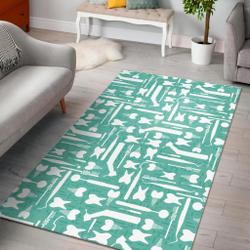 Tooth Dental Dentist Dentistry Pattern Print Area Rug Living Room Rug Home Decor