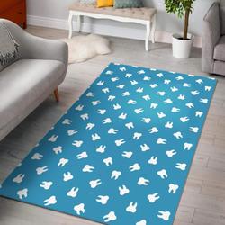 Tooth Dentistry Dentist Dental Pattern Print Area Rug Living Room Rug Home Decor