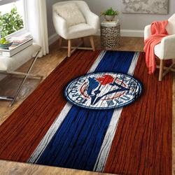 Toronto Blue Jays Wooden Style Area Rug Mlb Team Logo Carpet Rugs V3658