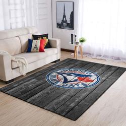 Toronto Blue Jays Wooden Style Area Rug Mlb Baseball Team Logo Carpet